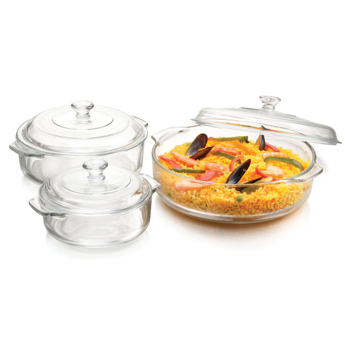 Libbey Baker's Basics 6-Piece Glass Casserole Baking Dish Set with ...